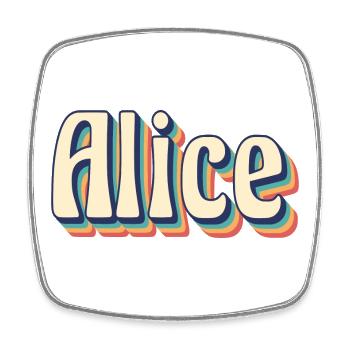 Idée cadeau t-shirt t-shirt rétro vintage Alice - Magnet carré - blanc - Devant