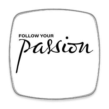 follow your passion - Square fridge magnet - white - Front