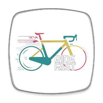 Lebendiges Speed Bike Druckdesign - Viereckiger Kühlschrankmagnet - Weiß - Vorne