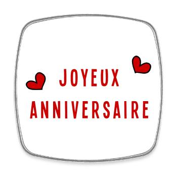 HAPPY BIRTHDAY. HAPPY BIRTHDAY. ANNIVERSARY. - Square fridge magnet - white - Front
