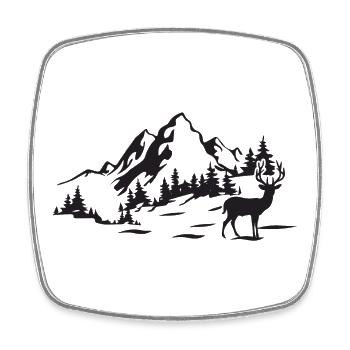 Gebirge - Viereckiger Kühlschrankmagnet - Weiß - Vorne