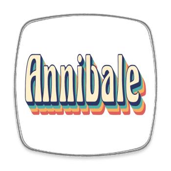 Vintage retro Annibale t-shirt t-shirt - Square fridge magnet - white - Front