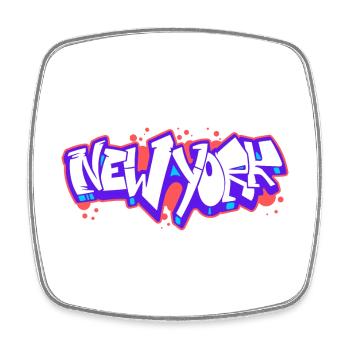 New York Horizontal Graffiti 1 - Square fridge magnet - white - Front