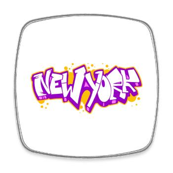 New York Horizontal Graffiti 3 - Square fridge magnet - white - Front