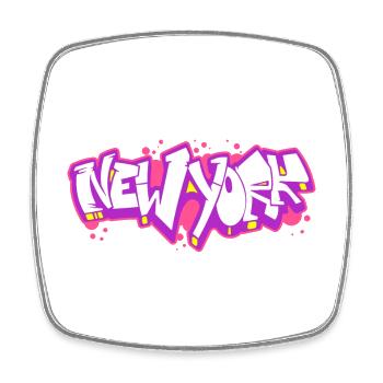 New York Horizontal Graffiti 2 - Square fridge magnet - white - Front