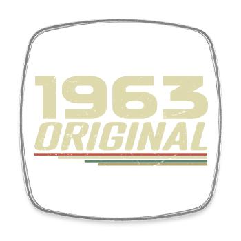 Jahrgang 1963 Jahrgang 1963 Retro Geburtstag 1963 - Viereckiger Kühlschrankmagnet - Weiß - Vorne