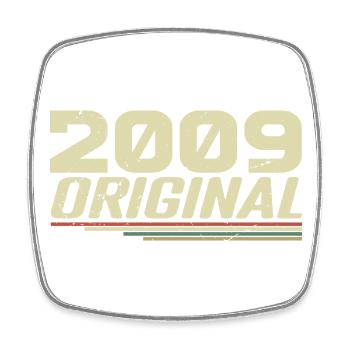 Born in 2009 Vintage 2009 Retro Birthday 2009 - Square fridge magnet - white - Front
