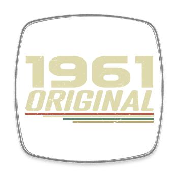 Born in 1961 Vintage 1961 Retro Birthday 1961 - Square fridge magnet - white - Front