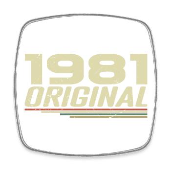 Né en 1981 Vintage 1981 Anniversaire Rétro 1981 - Magnet carré - blanc - Devant