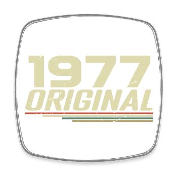 Born in 1977 Vintage 1977 Retro Birthday 1977 - Square fridge magnet - white - Front