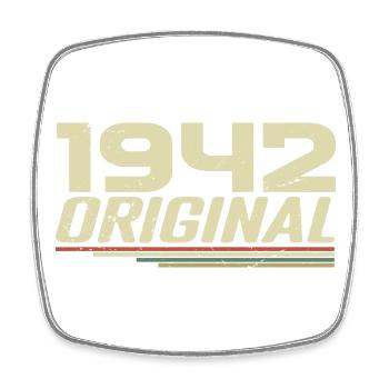 Born in 1942 Vintage 1942 Retro Birthday 1942 - Square fridge magnet - white - Front
