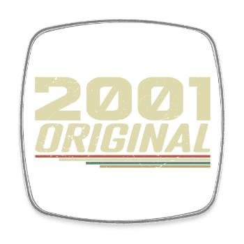 Born in 2001 Vintage 2001 Retro Birthday 2001 - Square fridge magnet - white - Front