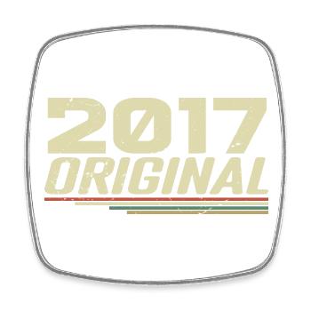 Born in 2017 Vintage 2017 Retro Birthday 2017 - Square fridge magnet - white - Front