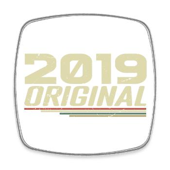 Né en 2019 Vintage 2019 Anniversaire Rétro 2019 - Magnet carré - blanc - Devant