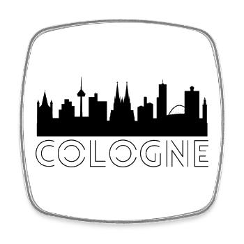 Cologne motif with silhouette of the city in white - Square fridge magnet - white - Front