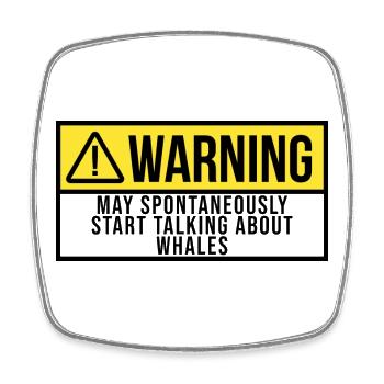 Whale - Square fridge magnet - white - Front