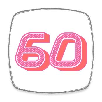 60. 60 JAHRE. 60. JAHRESTAG. 60. GEBURTSTAG. - Viereckiger Kühlschrankmagnet - Weiß - Vorne