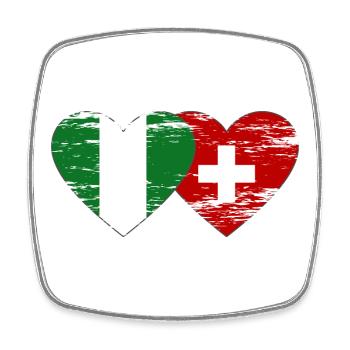 Nigeria Suisse Drapeau Coeur utilisé - Magnet carré - blanc - Devant