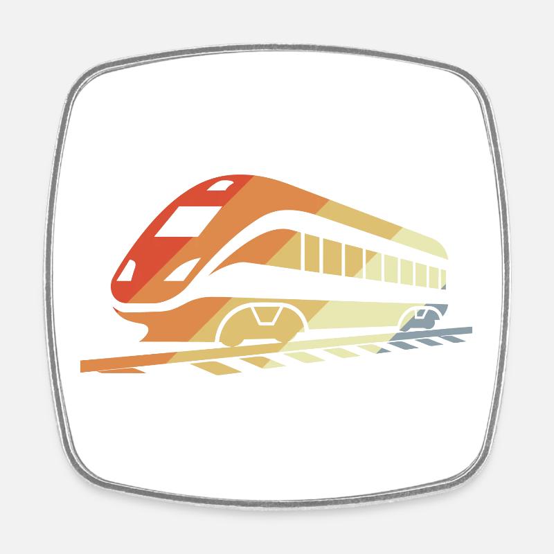 Eisenbahn Retro Stil - Viereckiger Kühlschrankmagnet - Weiß