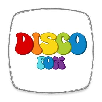 Disco Fox - Viereckiger Kühlschrankmagnet - Weiß - Vorne
