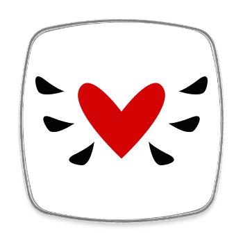 MOM. MOTHER'S DAY. HEART. FEAST. HAPPY BIRTHDAY - Square fridge magnet - white - Front