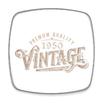 1950 Vintage 1950's Retro 1950's Birthday Gift - Square fridge magnet - white - Front