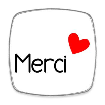 MERCI. MAÎTRESSE. MAÎTRE. MERCI MAÎTRESSE - Magnet carré - blanc - Devant