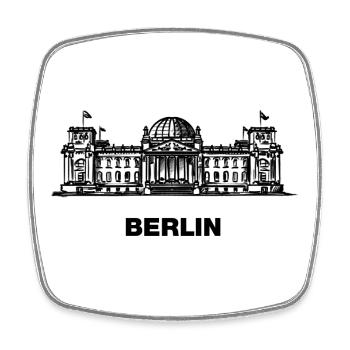 Berlin - Reichstag - Viereckiger Kühlschrankmagnet - Weiß - Vorne