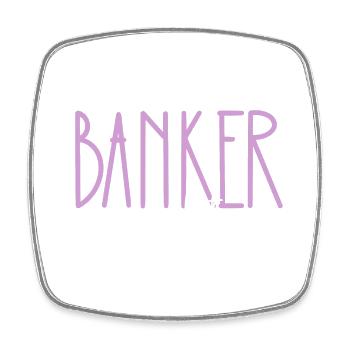 Banker Proud Daughter Cute Gift - Square fridge magnet - white - Front