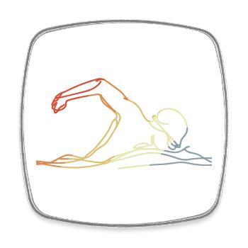 Swimming Retro Style - Square fridge magnet - white - Front