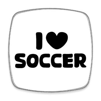 Fußball Liebe Herz Logo Fußballer Symbol icon - Viereckiger Kühlschrankmagnet - Weiß - Vorne
