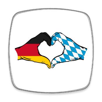 Germany Bavaria Flag Hands Heart Shape - Square fridge magnet - white - Front