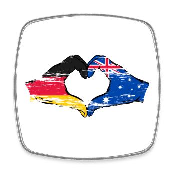 Germany Australia Flag Heart Shape Used - Square fridge magnet - white - Front