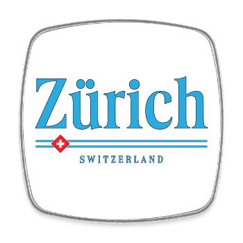 Zurich Blue Stripe Logo - Square fridge magnet - white - Front
