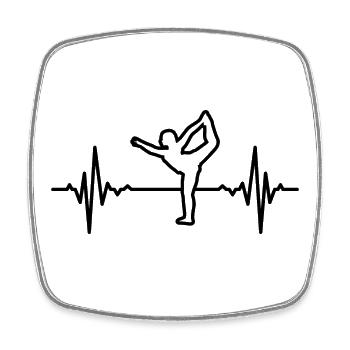 Yogini Heart Rate - Square fridge magnet - white - Front