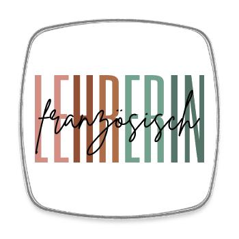 Lehrerin Französisch Französischlehrerin Geschenk - Viereckiger Kühlschrankmagnet - Weiß - Vorne