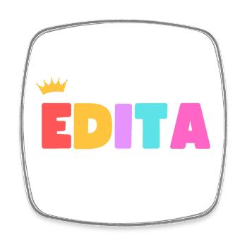 Edita! Personnalisable - Magnet carré - blanc - Devant