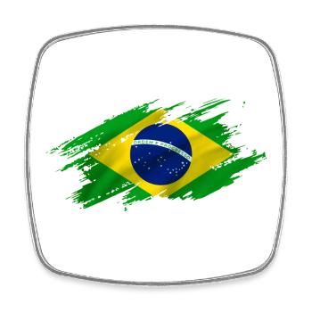 Brazil - Square fridge magnet - white - Front