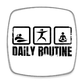 Yogi Daily Routine - Viereckiger Kühlschrankmagnet - Weiß - Vorne