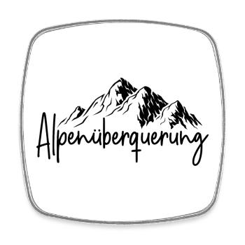Alpenüberquerung - Viereckiger Kühlschrankmagnet - Weiß - Vorne