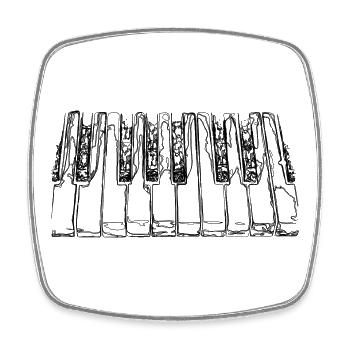 Piano keyboard - Square fridge magnet - white - Front