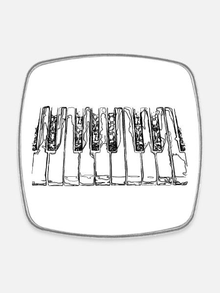 Clavier de piano - Magnet carré - blanc