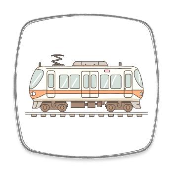 Railroad Comic Look - Square fridge magnet - white - Front