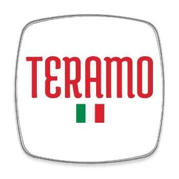 TERAMO-Lebendiges Design der italienischen Flagge - Viereckiger Kühlschrankmagnet - Weiß - Vorne