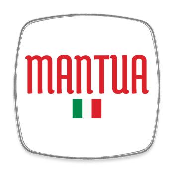 Von der Mantua-Italienischen Flagge inspirierte kühne Typografie - Viereckiger Kühlschrankmagnet - Weiß - Vorne