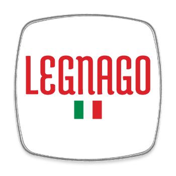 Legnago-Italien Flagge - Viereckiger Kühlschrankmagnet - Weiß - Vorne