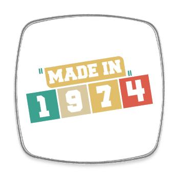 1974 anniversaire 1974 né en 1974 anniversaire - Magnet carré - blanc - Devant