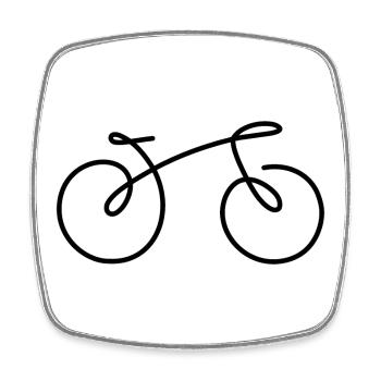 Bicycle Line - Square fridge magnet - white - Front