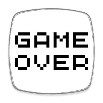 Retro game over - Square fridge magnet - white - Front