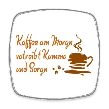 Le café du matin conduit Kumma et Sorgn - Magnet carré - blanc - Devant